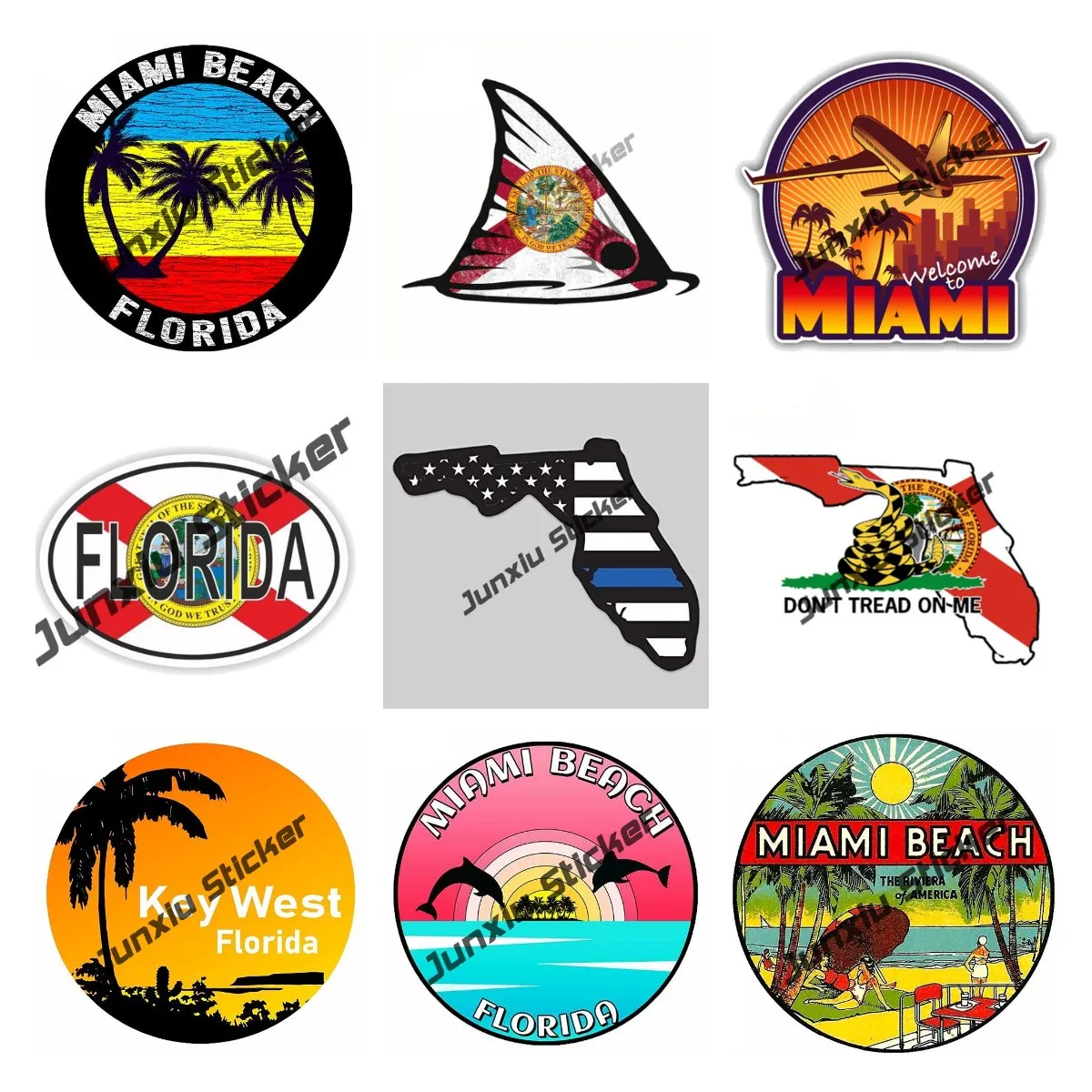 Laptop Accessories Logo - Stiker Bendera Florida Kreatif Stiker Vinil
