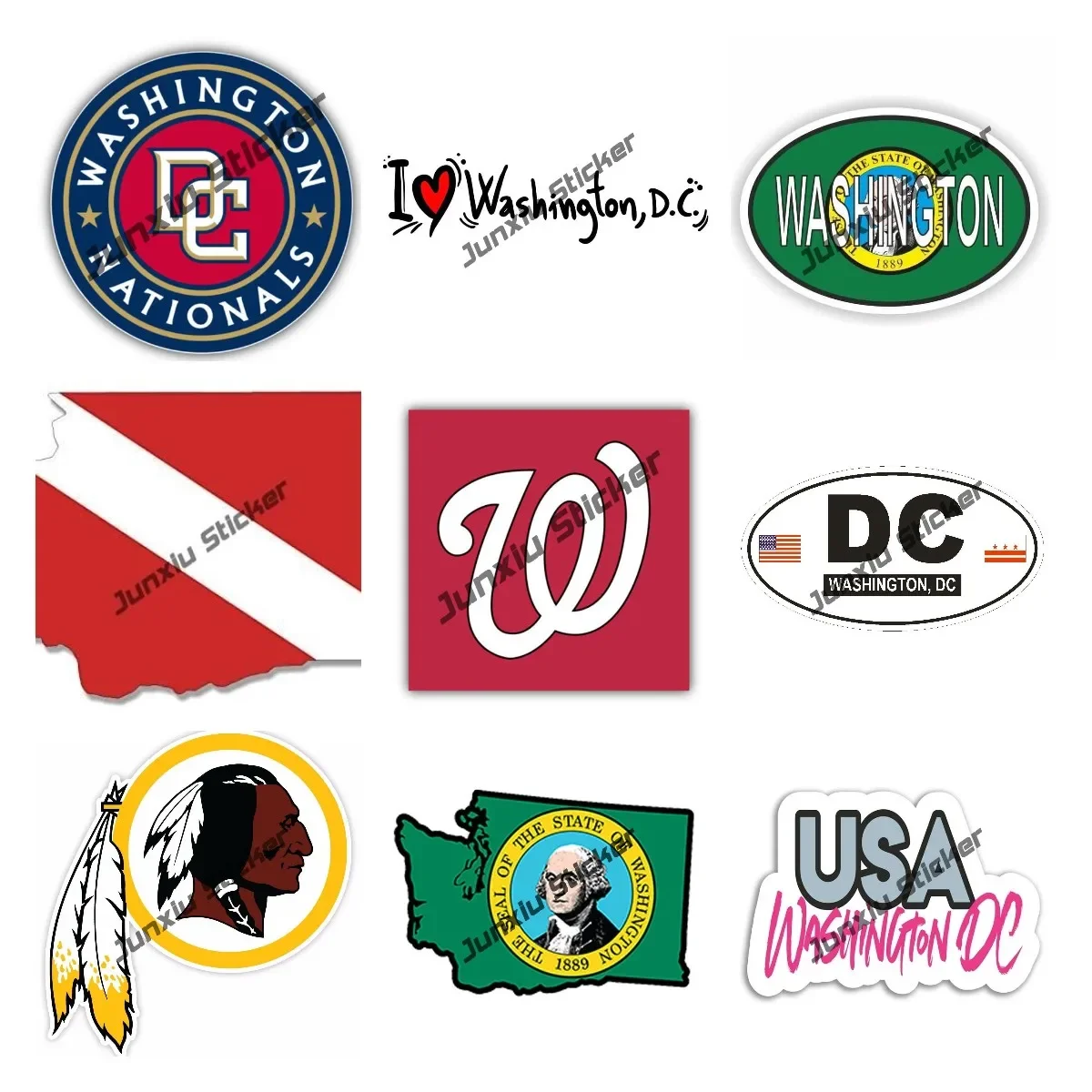 Laptop Accessories Logo - AS peta bendera Washington stiker mobil