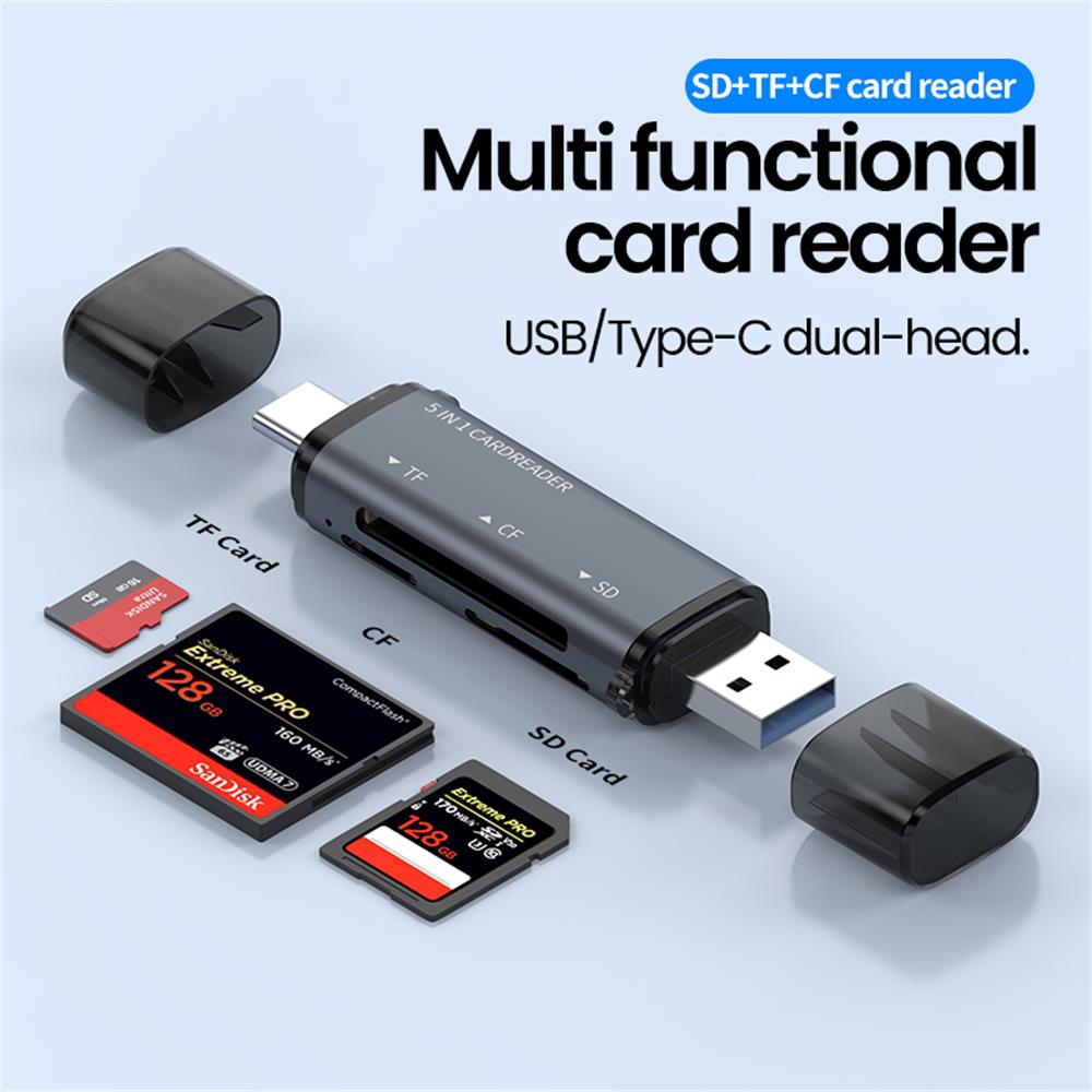 Laptop Accessories For Programmers - Pembaca Kartu USB 5 IN 1