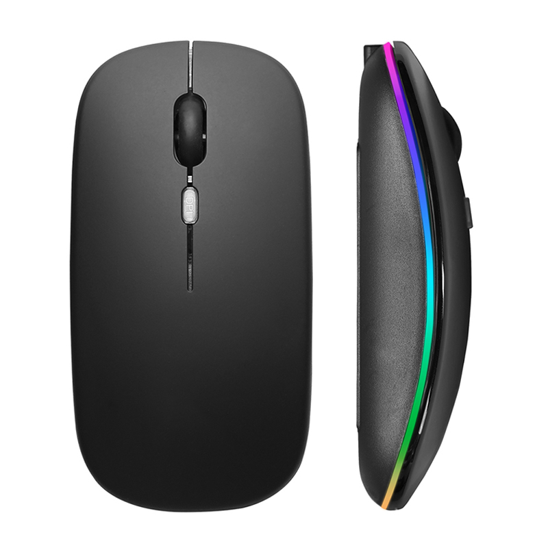 Laptop External Accessories - Mouse Nirkabel RGB Isi Ulang USB