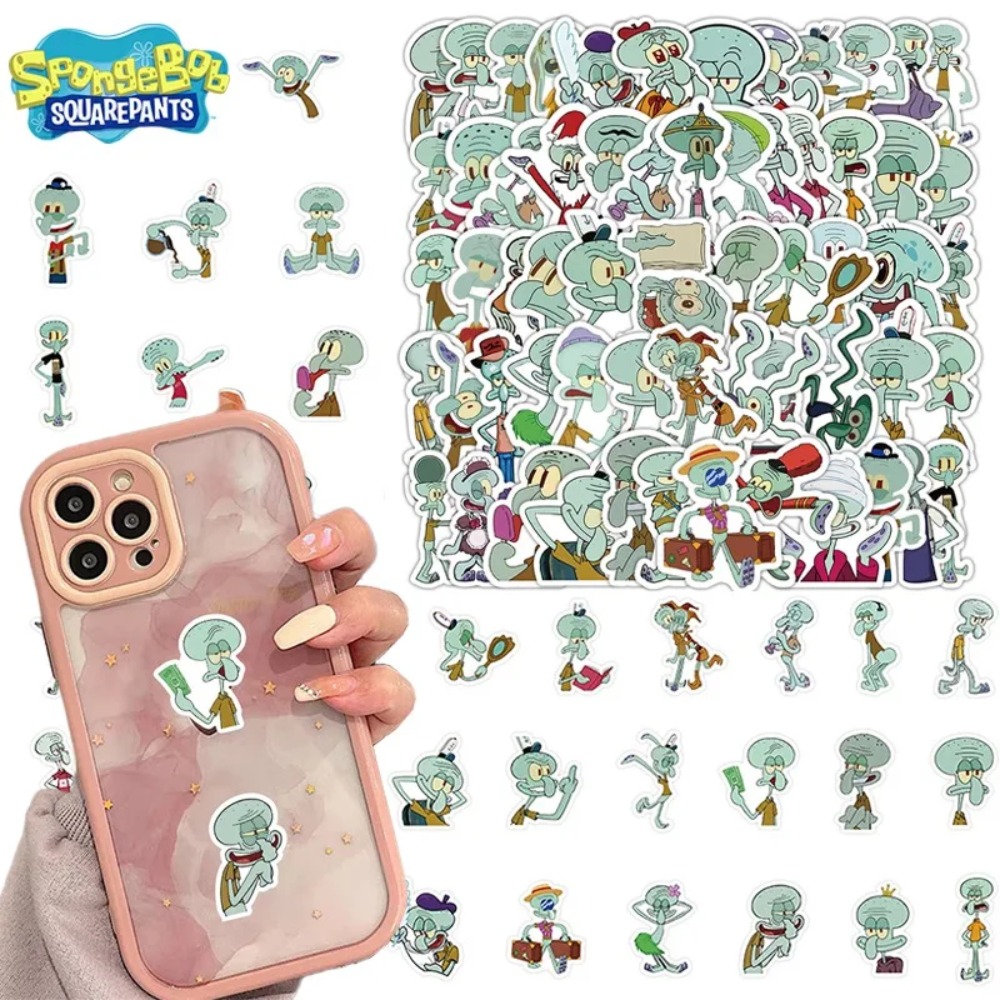 Laptop Accessories Case - 60 Buah Stiker Dekoratif SpongeBob Squidward