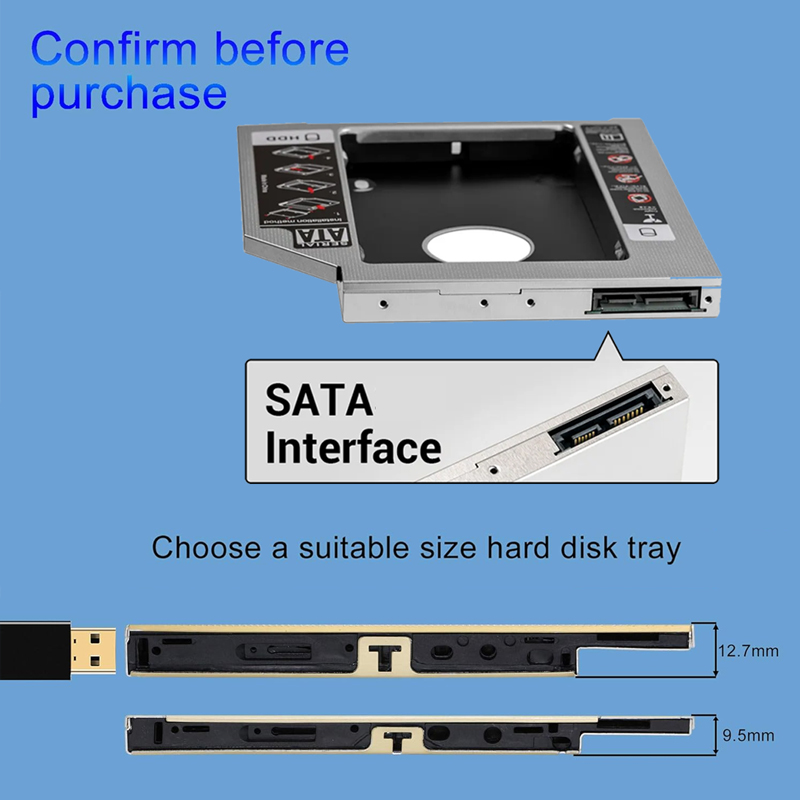 HDD SSD Caddy adaptor SATA 3.0 - Laptop Accessories Organizer ulasan dan harga