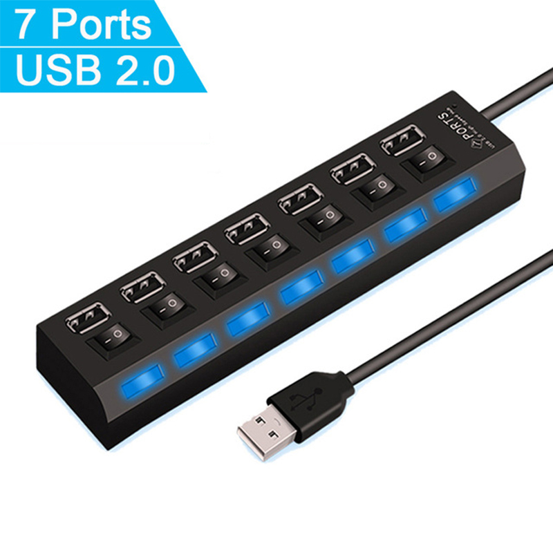 Pemisah Hub USB 2.0 7 Port unt - Laptop Office Accessories ulasan dan harga