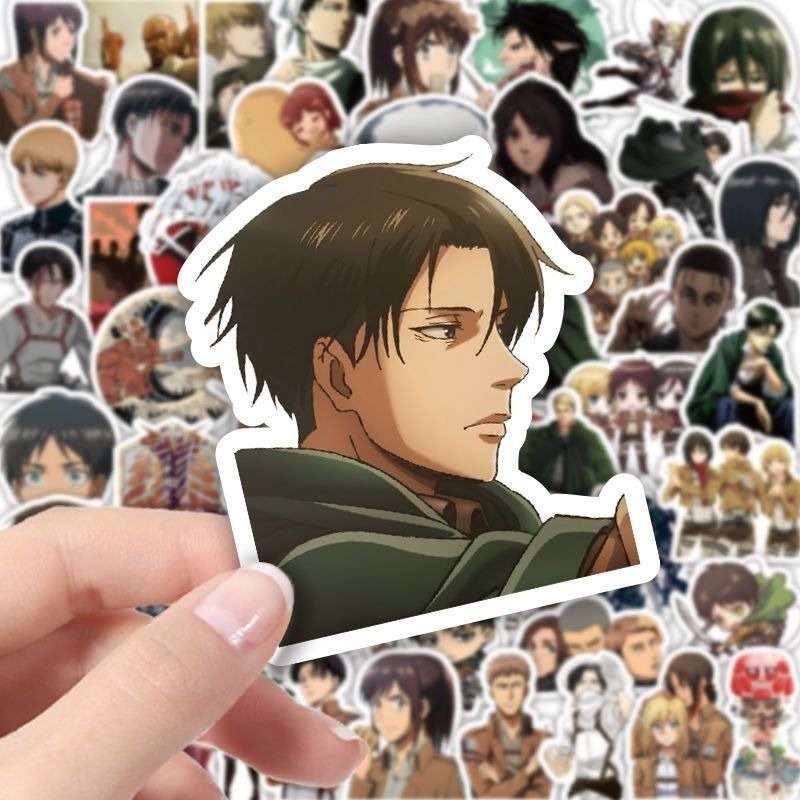 60 Buah Stiker Anime Attack On - Laptop Accessories Case ulasan dan harga