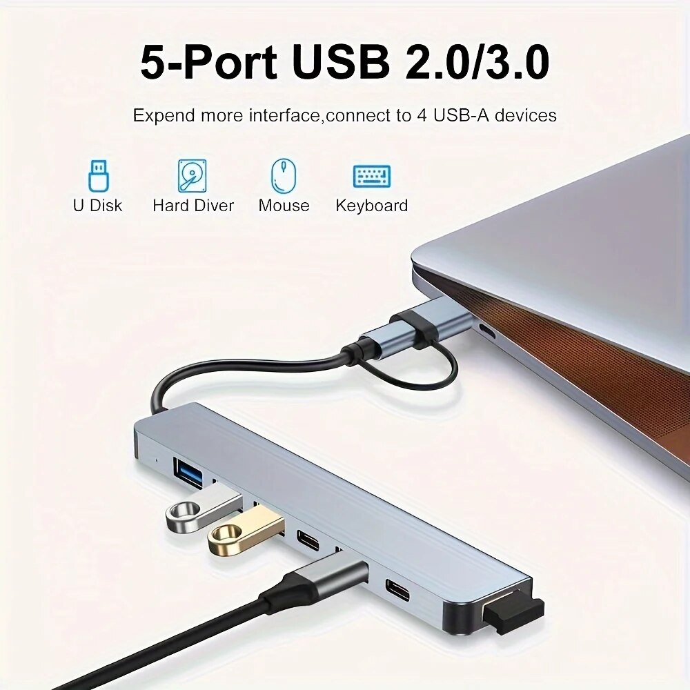 2 In 1 USB3.0 Hub 7 Port Tipe  - Laptop Accessories For Programmers ulasan dan harga
