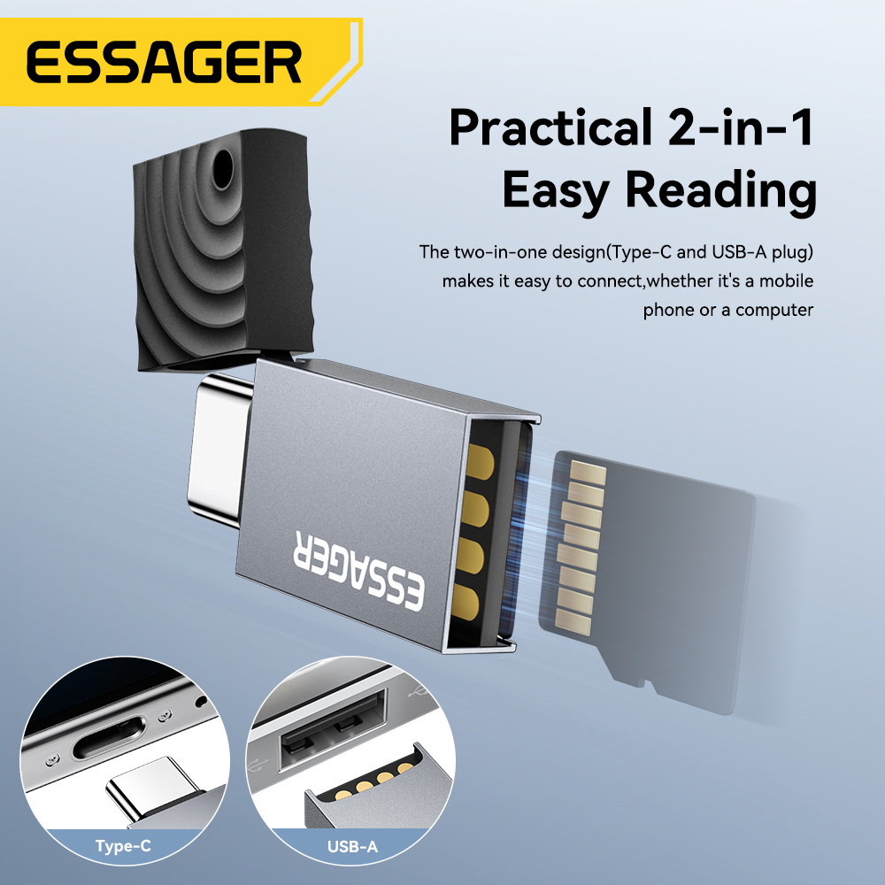 Essager 2 In 1 Pembaca Kartu S - Laptop Accessories For Programmers ulasan dan harga