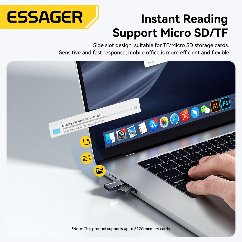 Essager 2 In 1 Pembaca Kartu S - Laptop Accessories For Programmers ulasan dan harga