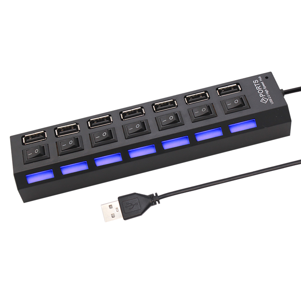 Pemisah Hub USB 2.0 7 Port unt - Laptop Office Accessories ulasan dan harga